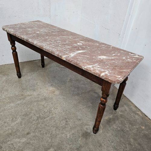 FRENCH MARBLE TOP PATISSERIE DISPLAY TABLE CONSOLE - ADDITIONAL PHOTO 2