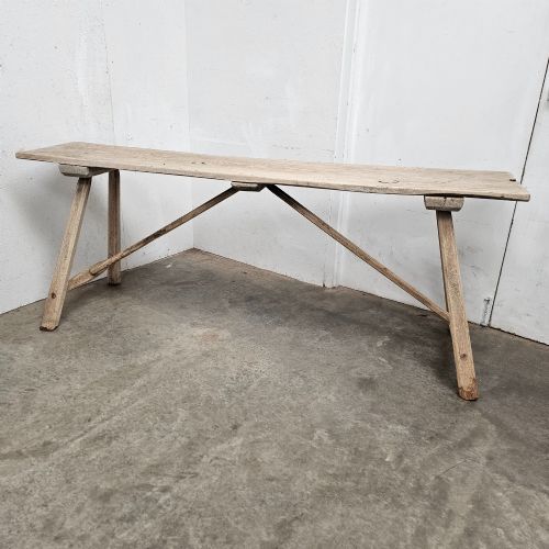 FRENCH SCRUBBED PINE LAUNDRY TABLE CONSOLE