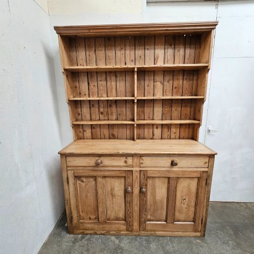 19th Century English Panelled Pine Dresser