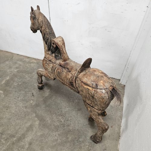 FRENCH 19TH CENTURY CARVED CAROSELL HORSE - ADDITIONAL PHOTO 1