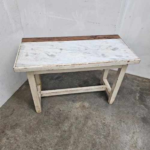 FRENCH MARBLE TOP CHARCUTERIE PREP TABLE - ADDITIONAL PHOTO 2