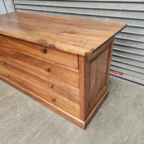fig 1. French Panelled Walnut Four-Drawer Architects Chest
