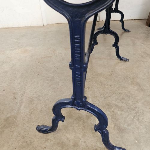 LONG FRENCH ELM IRON BISTRO TABLE - ADDITIONAL PHOTO 2