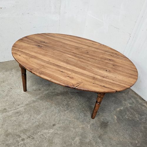 fig 2. Large Walnut Oval Coffee Table (Book-Matched Top)