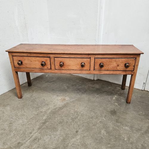 English Pine & Elm Three Drawer Farmhouse Dresser Base