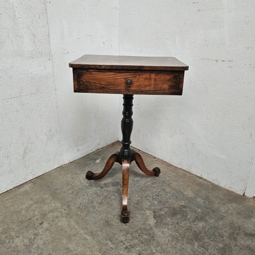 English Elm Pedestal Lamp Table