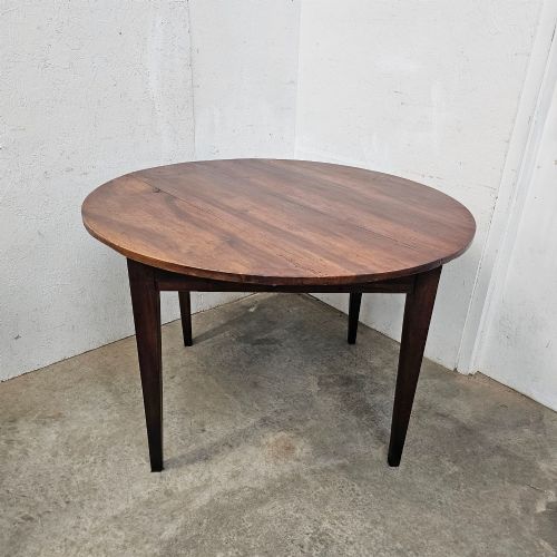 French Walnut Round Country Dining Table