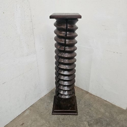 Hand Carved French Wine Press Screw Thread