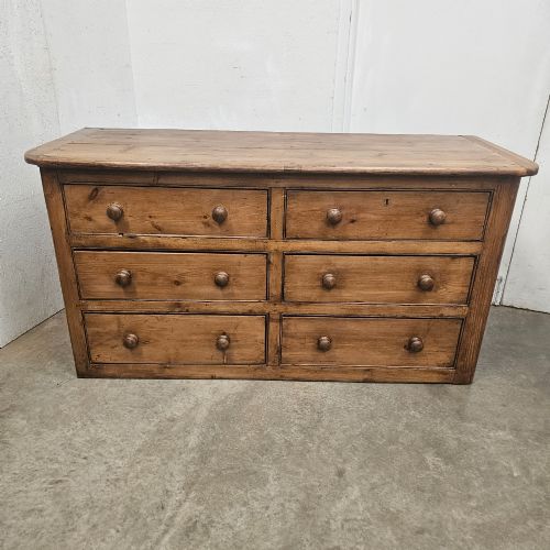 Victorian Pine Bank of Six Drawers