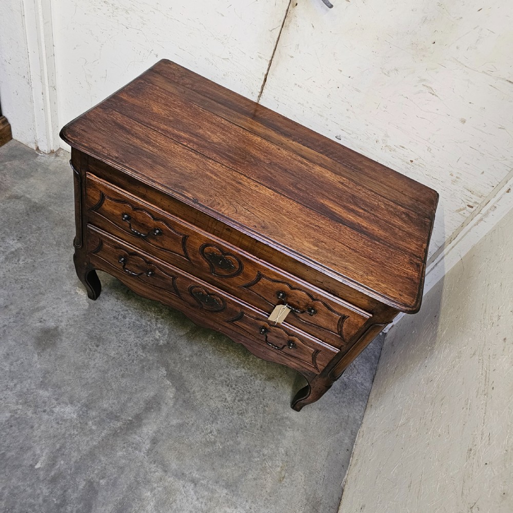French Carved Walnut Two Drawer Chest View II