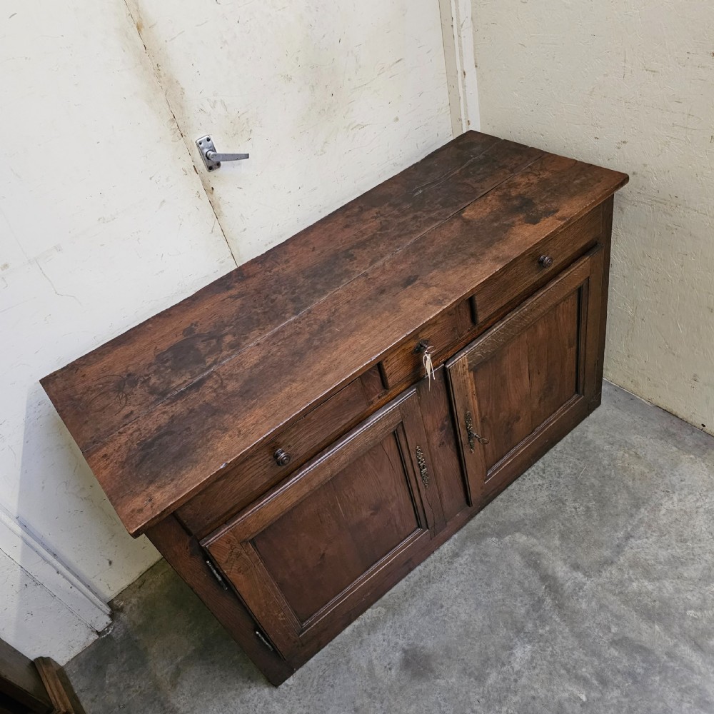 French Panelled Oak Three Drawer Buffet View IV