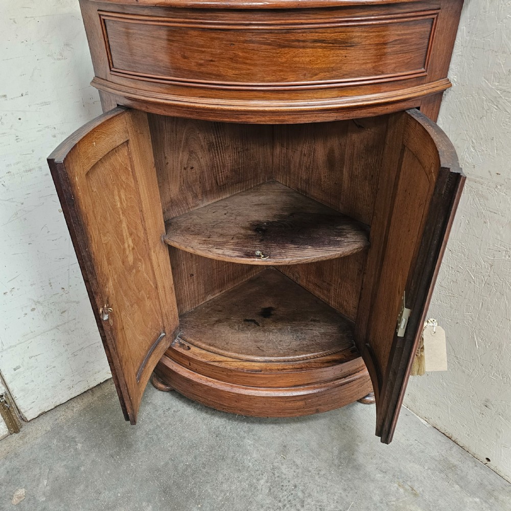 Stunning Figured Walnut Corner Cupboard With Gallery View III
