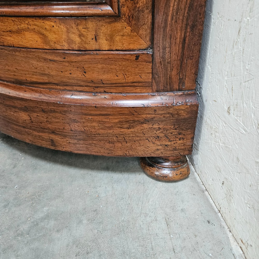 Stunning Figured Walnut Corner Cupboard With Gallery View VIII