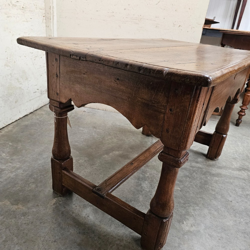 French Walnut Country Folk Art Decorative Table View V