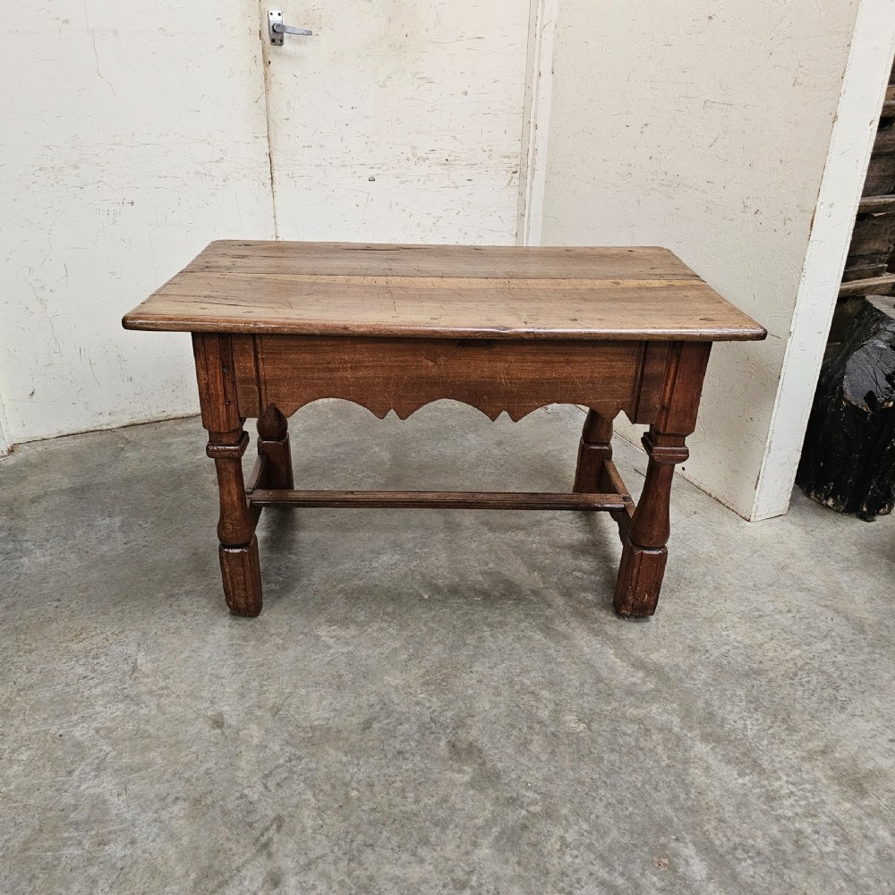 French Walnut Country Folk Art Decorative Table View VII