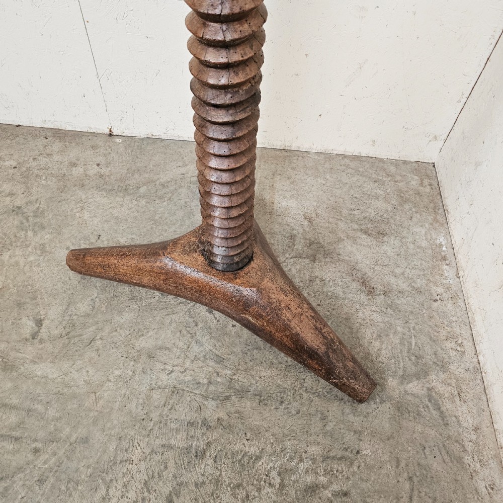Substantial Hand Carved French Grape Press Screw Thread View V