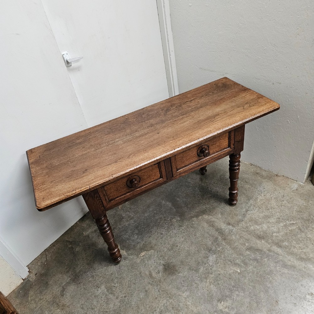 French Oak Two Drawer Side Table (Alsace) View III