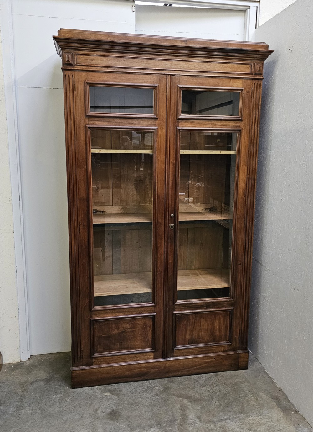 Antique French Walnut Bookcase 