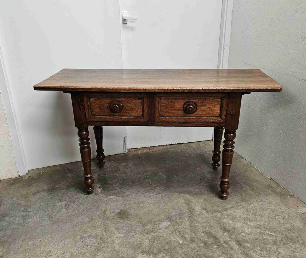 French Oak Two Drawer Side Table (Alsace)
