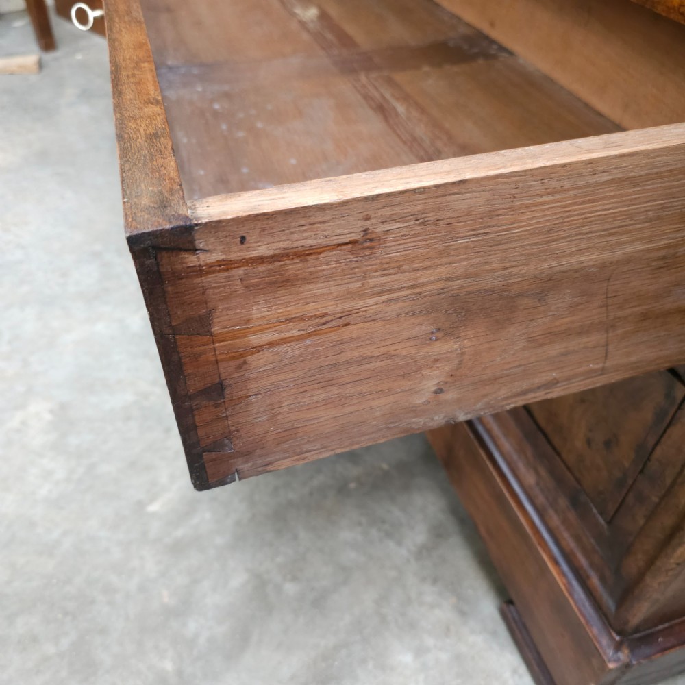 French Burr Walnut Marble Top Commode View VI