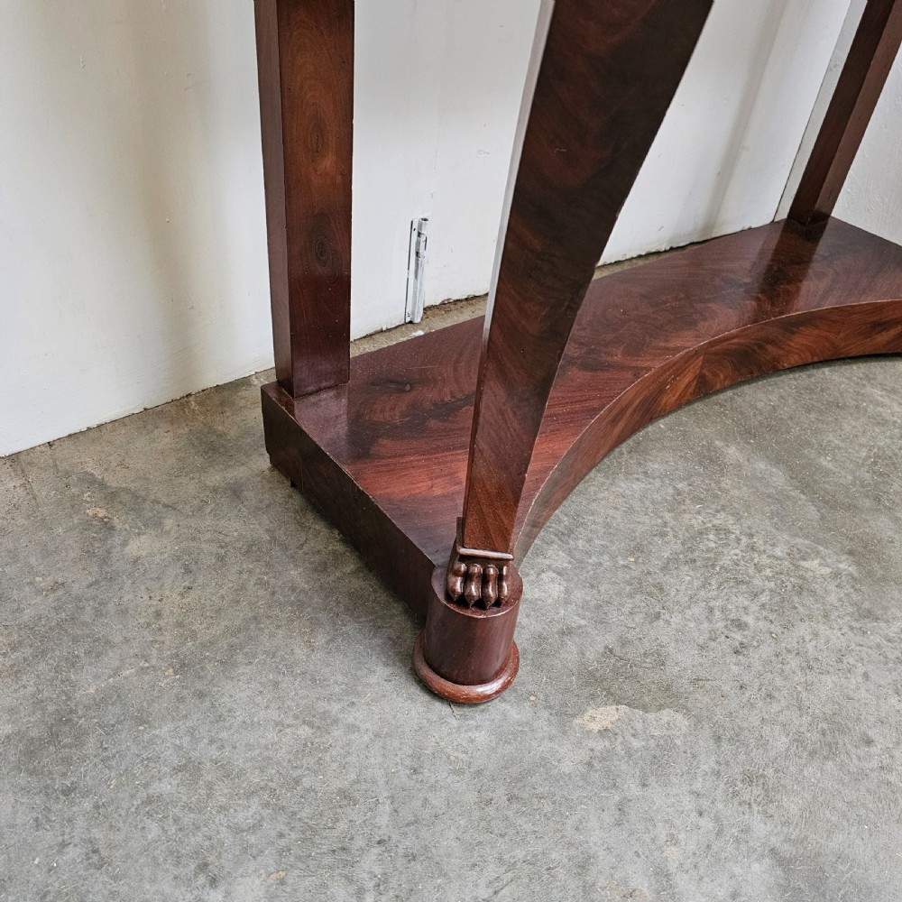 French 19th Century Mahogany and Marble Console With Drawer View V