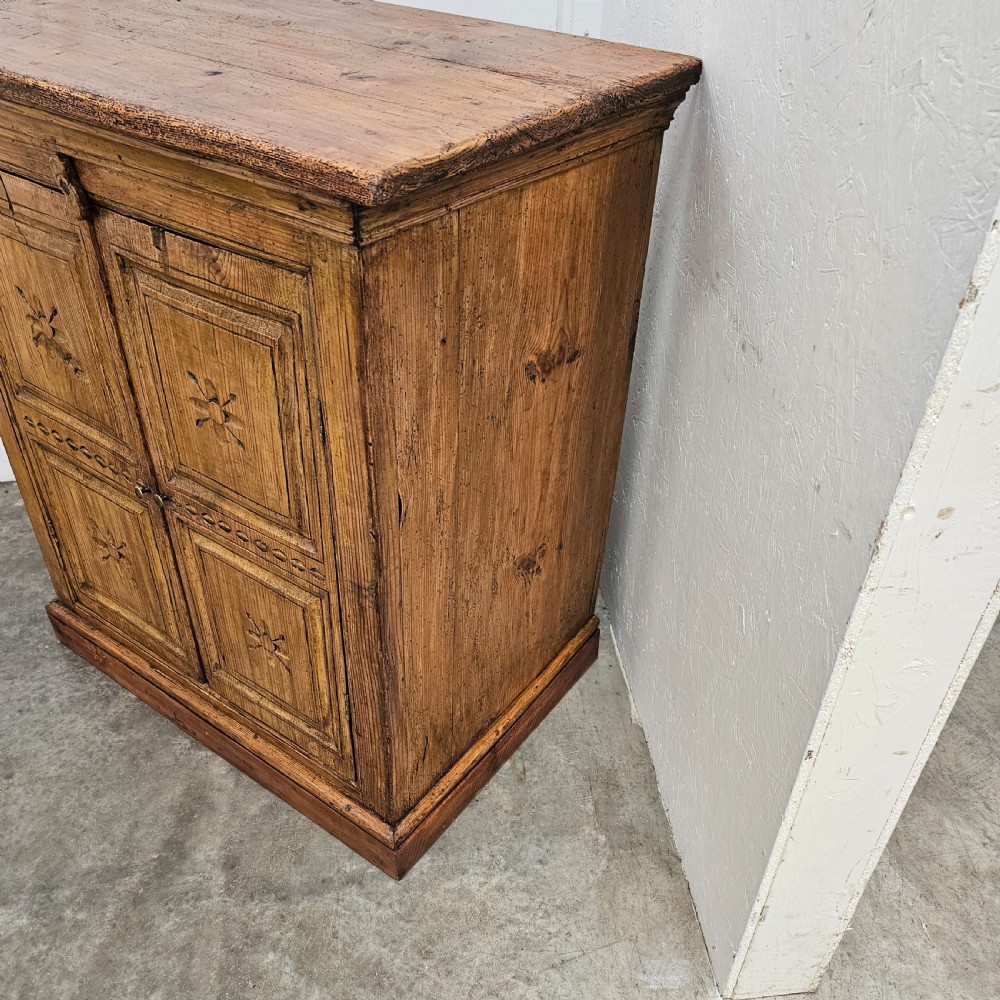 Eastern European Carved Two Door Pine Cabinet View IV