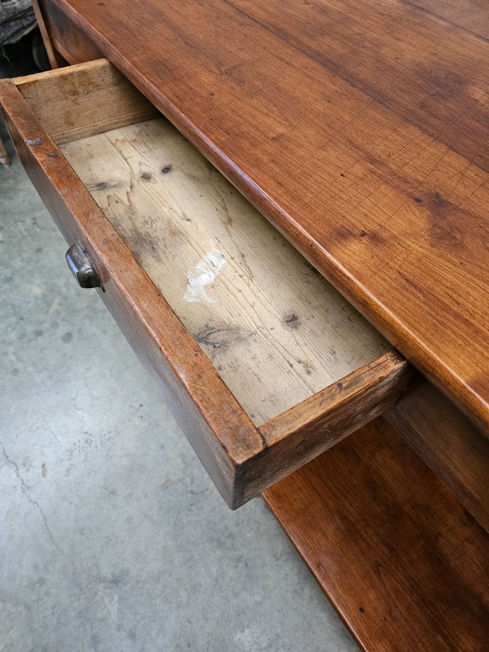 French Cherry Two Tier Table With Drawer View IV