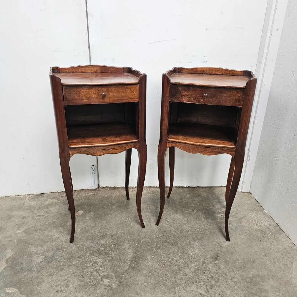 Pair of French Walnut Nightstands