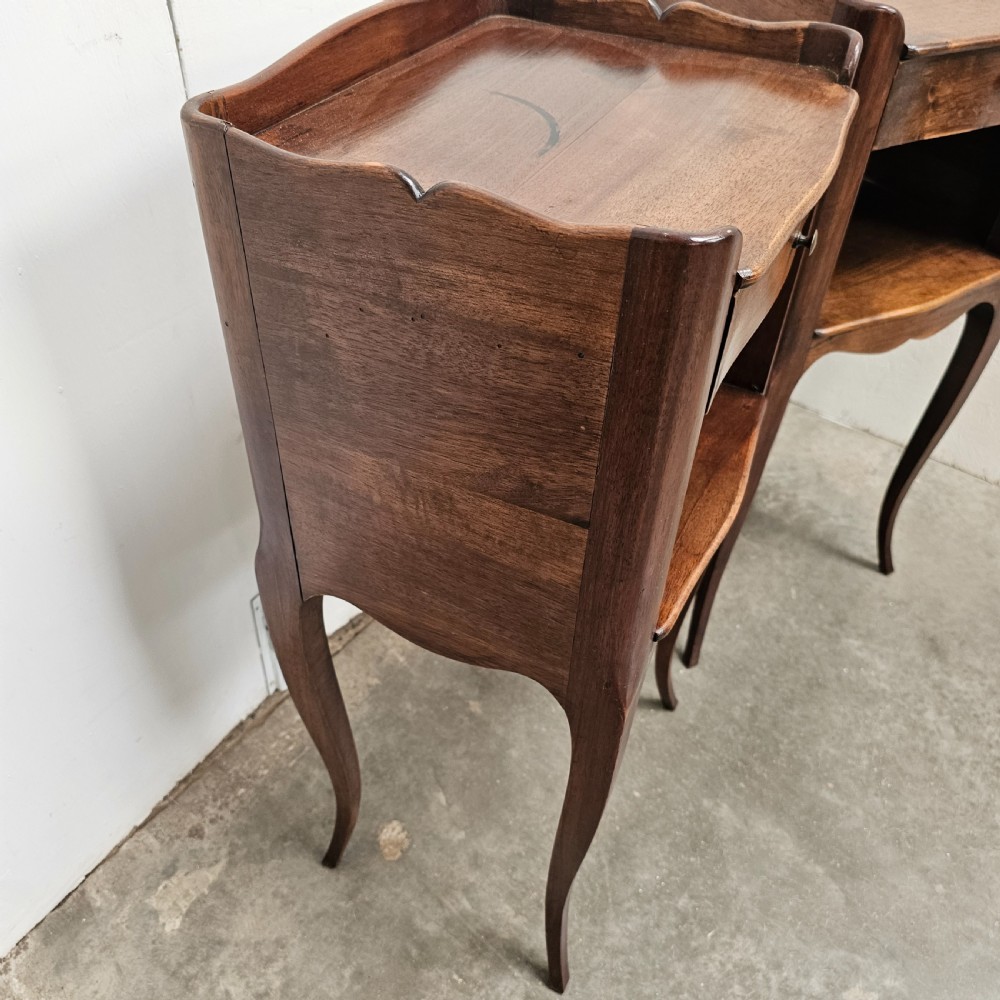 Pair of French Walnut Nightstands View VI