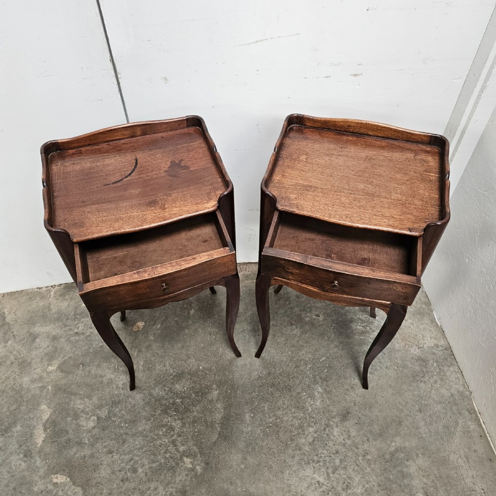 Pair of French Walnut Nightstands View VII