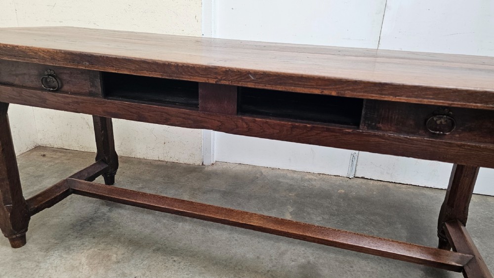 French Oak Farmhouse Kitchen Table With Slides View IV