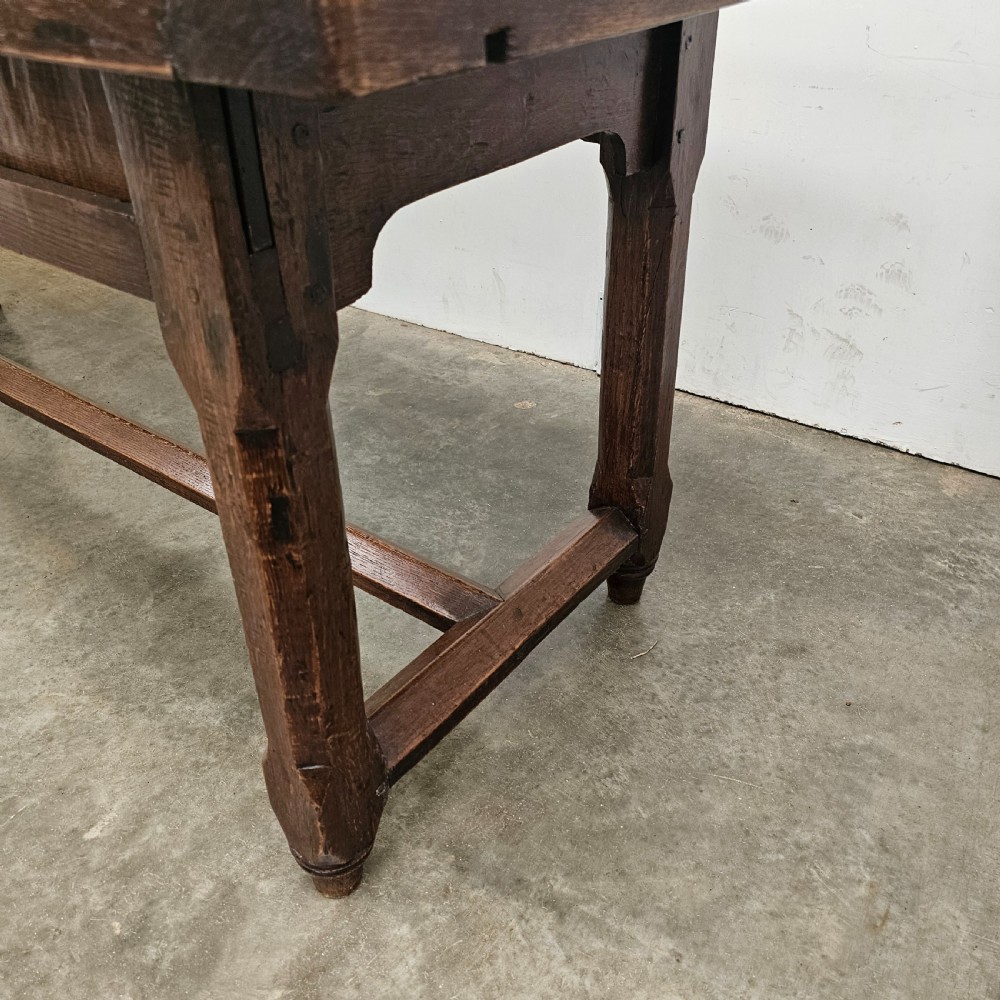 French Oak Farmhouse Kitchen Table With Slides View V