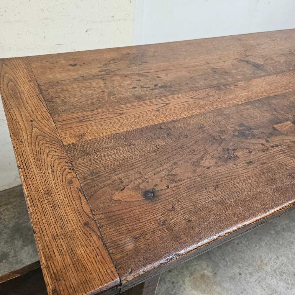 French Oak Farmhouse Kitchen Table With Slides View VIII