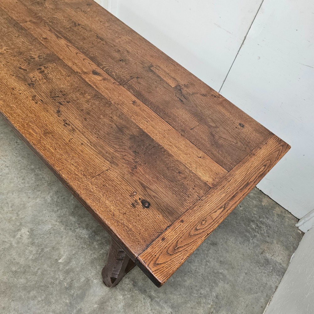 French Oak Farmhouse Kitchen Table With Slides View IX