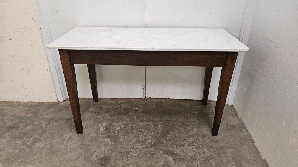 French Oak and Marble Confectioners Table View II