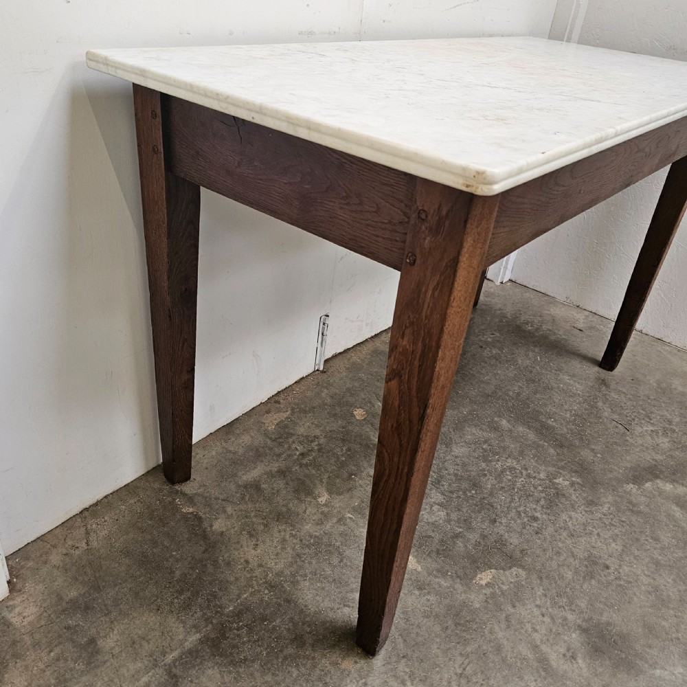 French Oak and Marble Confectioners Table View V