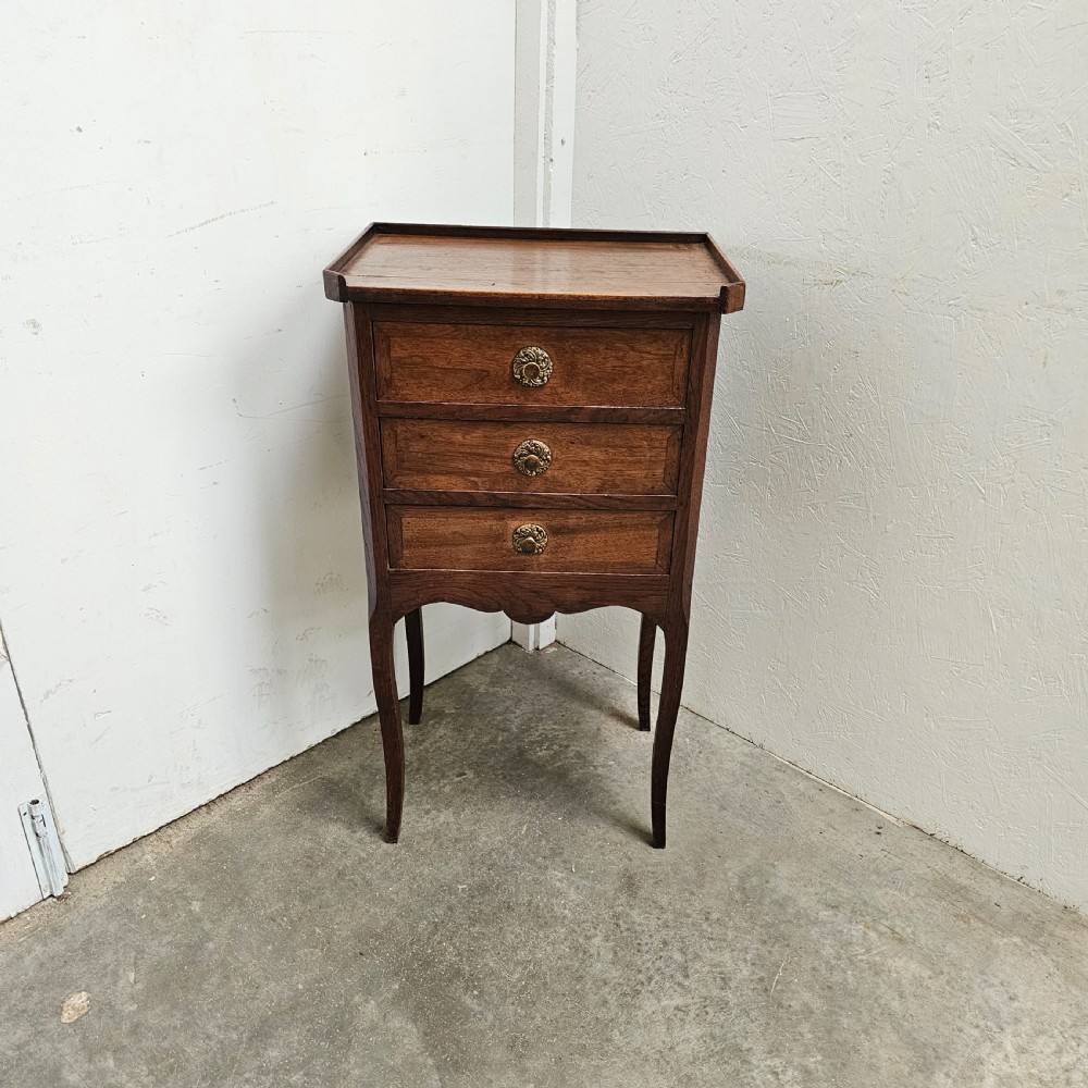 Walnut And Oak Three Drawer Bedside Chest View II