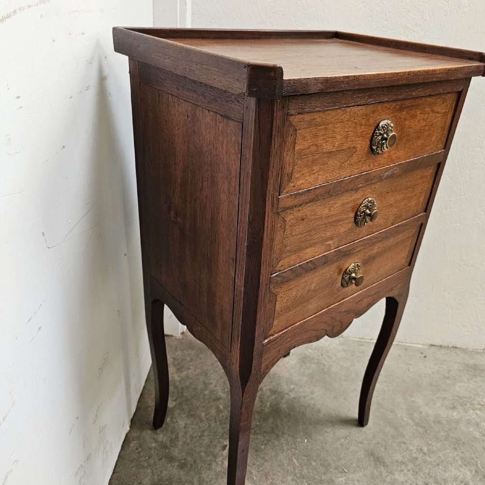 Walnut And Oak Three Drawer Bedside Chest View III