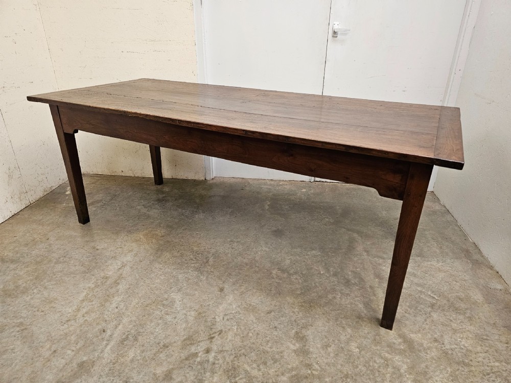 Two Meter 19th Century French Oak Dining Table