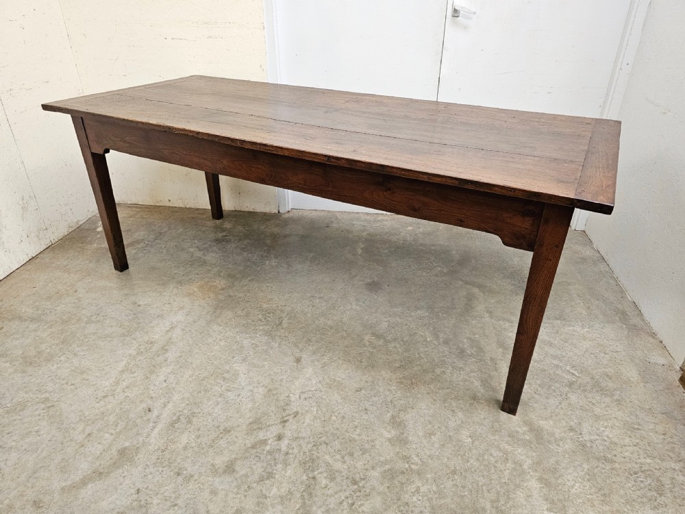 Two Meter 19th Century French Oak Dining Table View IV