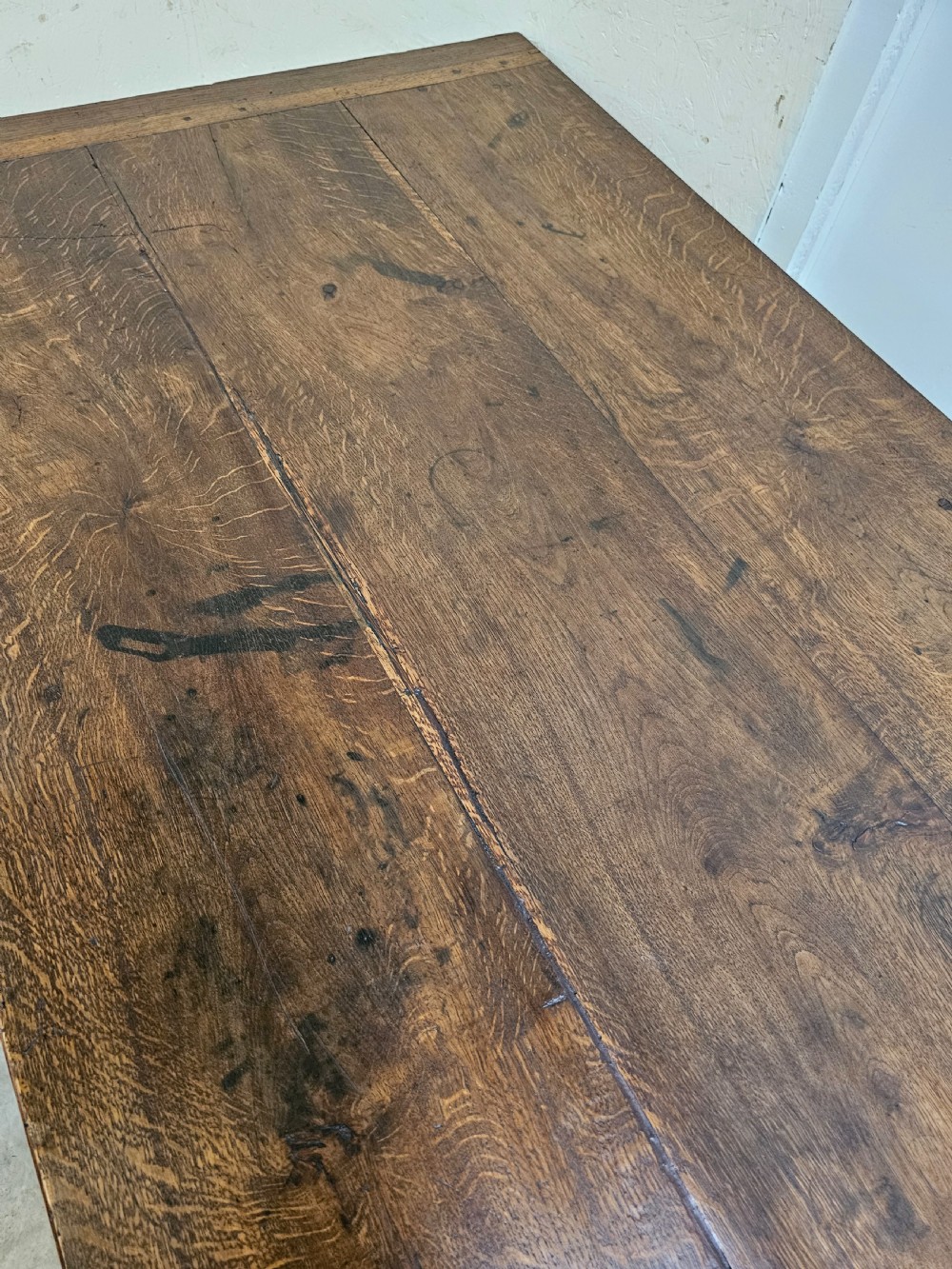 Two Meter 19th Century French Oak Dining Table View VII