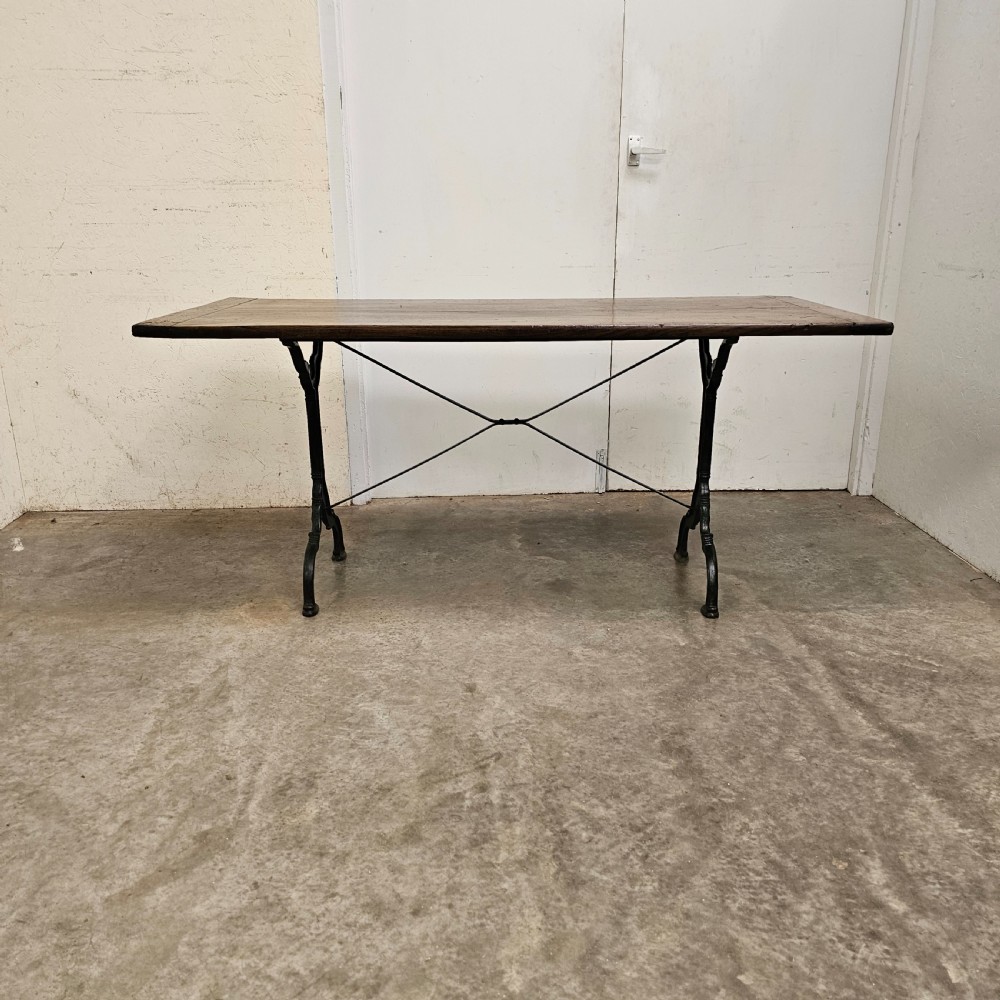 French Oak and Iron Bistro Table View II