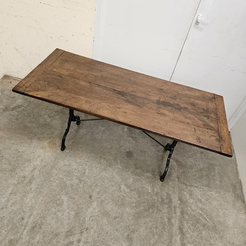 French Oak and Iron Bistro Table View III