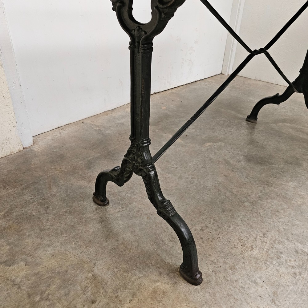 French Oak and Iron Bistro Table View V