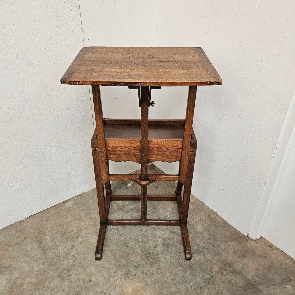 French Oak & Pine Adjustable Architects Table View VI