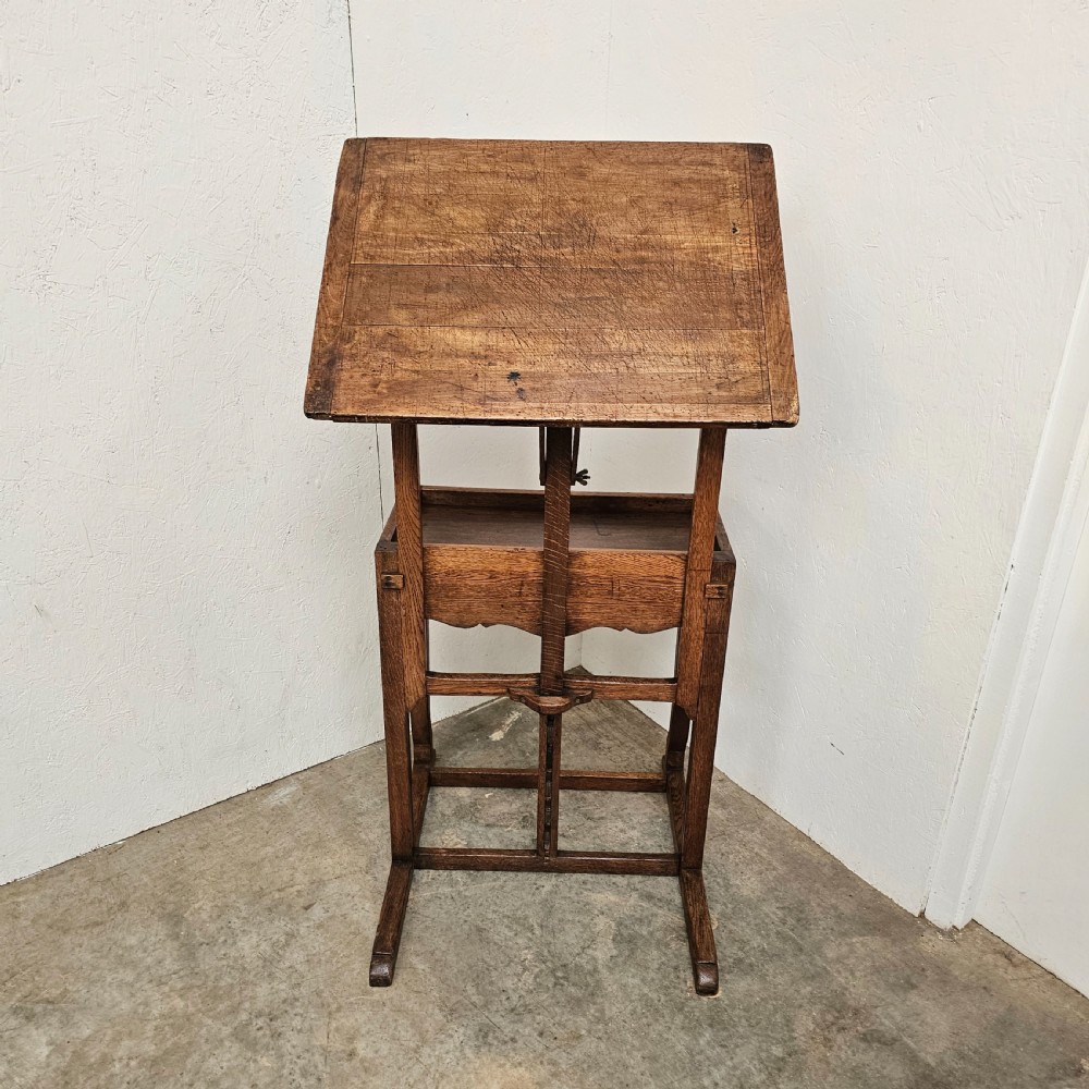 French Oak & Pine Adjustable Architects Table