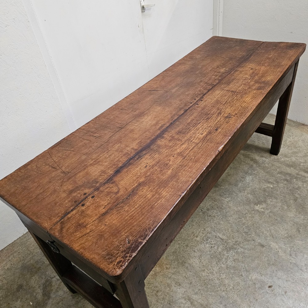 Tall 19th Century French Two Drawer Bakery Worktable View II