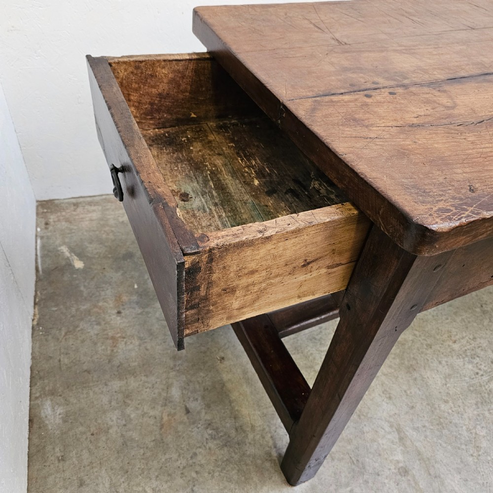 Tall 19th Century French Two Drawer Bakery Worktable View VI