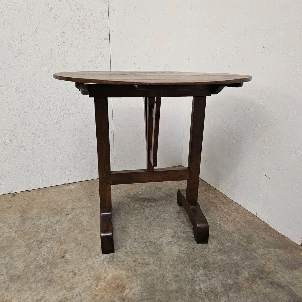 Small French Oak Folding Vendenge Table View III