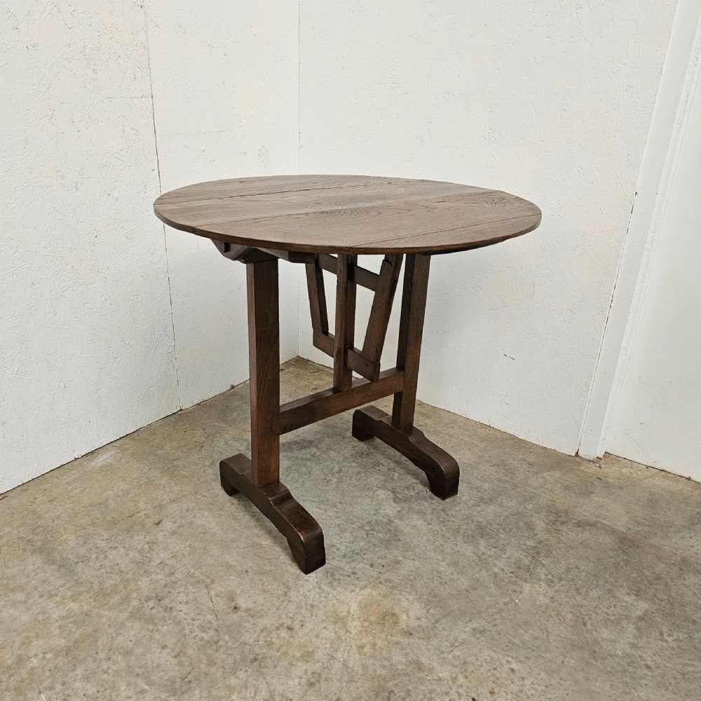 Small French Oak Folding Vendenge Table View IV